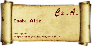 Csaby Aliz névjegykártya