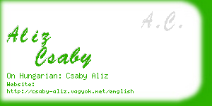 aliz csaby business card